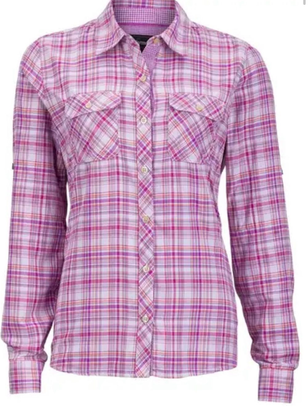 Marmot Purple Plaid Button-Down Shirt